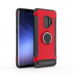 Wholesale Galaxy S9+ (Plus) 360 Rotating Ring Stand Hybrid Case with Metal Plate (Red)